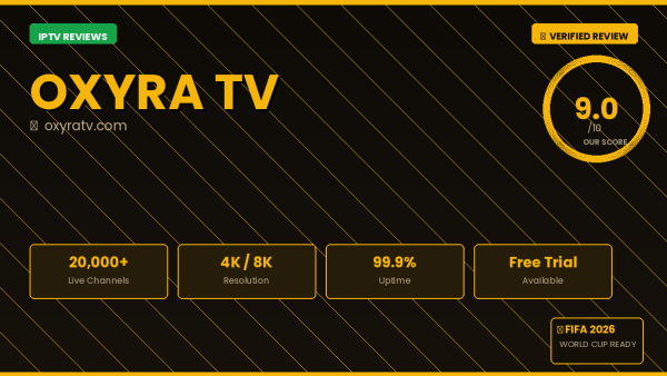 Oxyra TV Review 2026 — Free Trial, Pricing & Channels