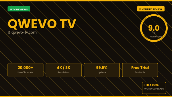 Qwevo Tv IPTV Review 2026 — 22,000+ Channels, 4K Streaming & Free Trial